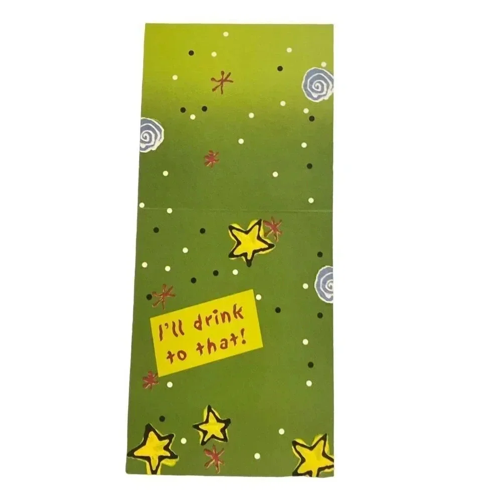JUST FOR FUN Vintage 6/pk Note Cards Leanin'‎ Tree Lori Wiseman Wine Glasses NOS